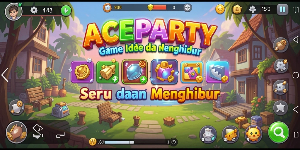 Gameplay ACEPARTY menunjukkan karakter yang beraksi dalam misi Idle.