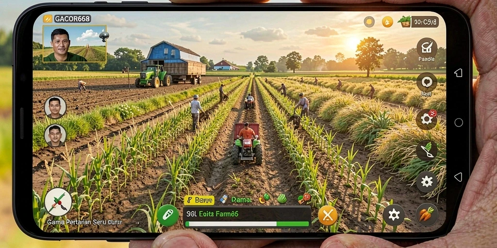 Tampilan gameplay GACOR668 dengan aktivitas pertanian yang menyenangkan.