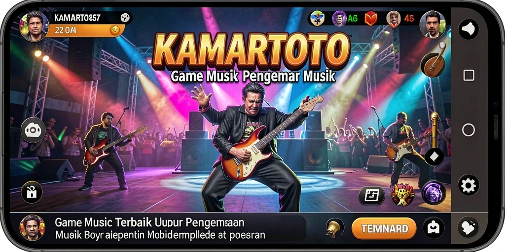 Tampilan gameplay KAMARTOTO yang menampilkan beragam tantangan musik.