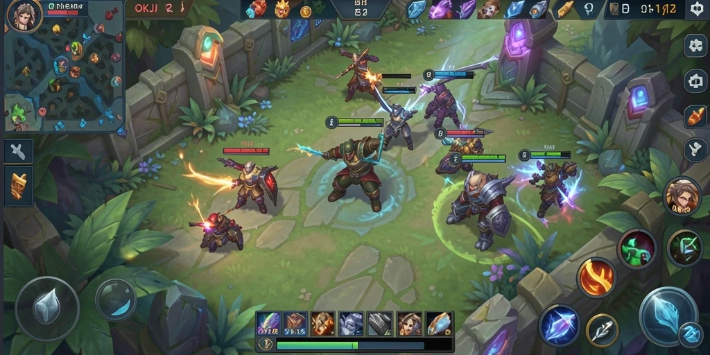 Gameplay seru dari OKJK dalam pertempuran MOBA.