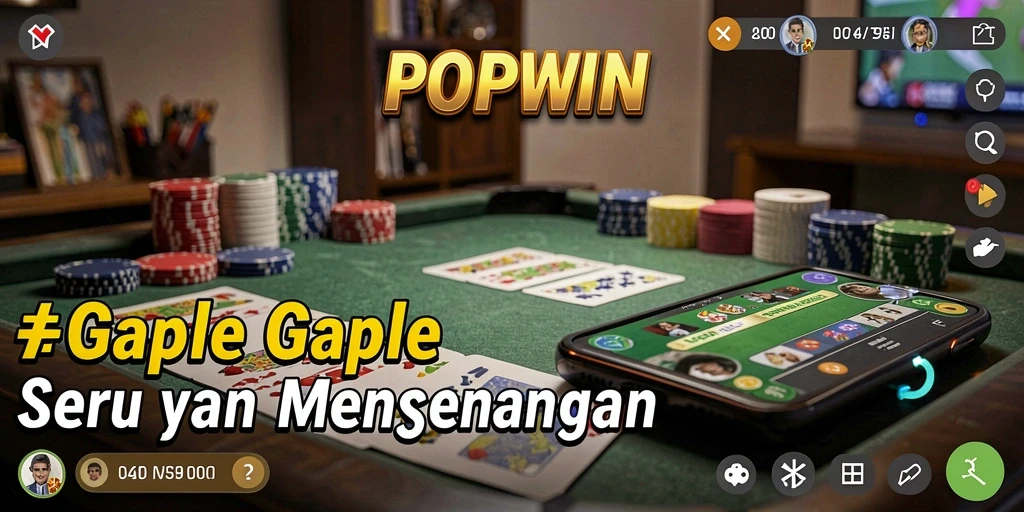 Menampilkan aksi seru gameplay Gaple di POPWIN.