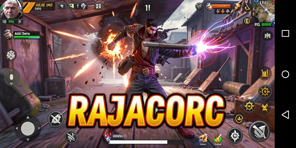 Tampilan gameplay seru dari RAJACORC yang penuh aksi dan tantangan.
